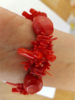 Armband aus echter Korallenwurzel, dehnbar, 48.54 Gramm