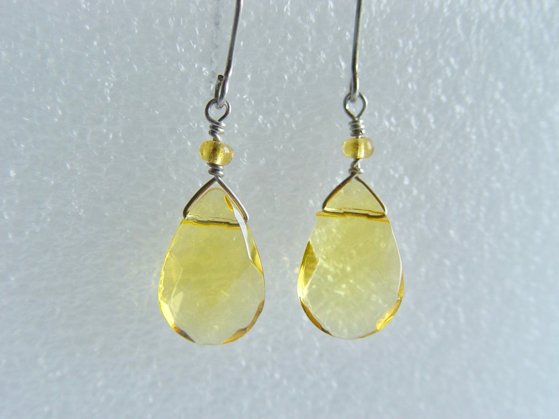 Boucles d'oreille: Ohrringe Silber 925 mit gelbem Glas – D'occasion à Henggart par gernli 2