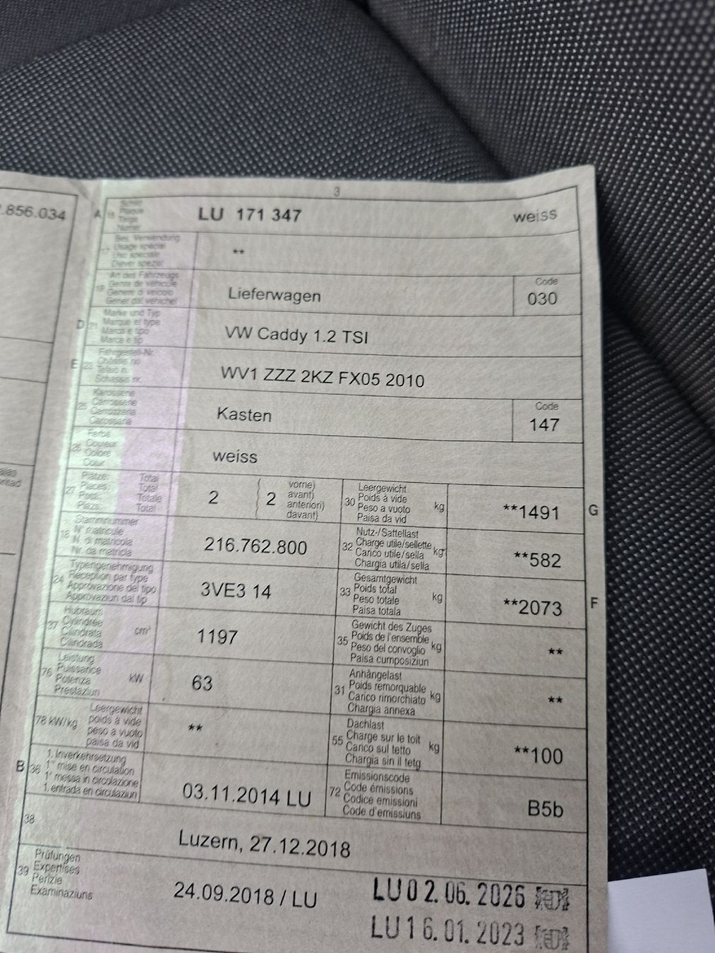 VW Autos: VW Caddy 1.2 TSI ab MFK – Gebraucht aus Neudorf von LM220 9