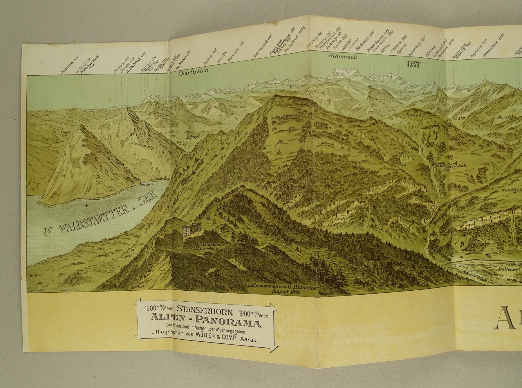 Stiche: STANSERHORN PANORAMA, ALPEN-PANORAMA 1892 – Gebraucht aus Grüningen von Kartensammler 3