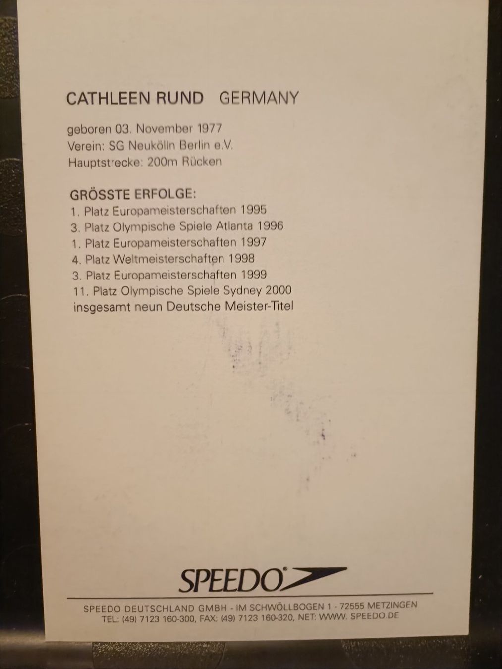 Autogramme: Cathleen Rund - Olympia Bronze – Gebraucht aus Menziken von Artographs 1