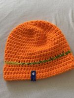 Bonnet tricoté main orange taille unique 