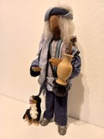 Grosse Schwarzenberger Krippenfigur (55 cm), Hirte mit Hund