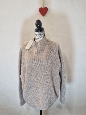 Damen Pullover beige mit Reissverschluss L neu mit Etikett