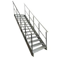 Stahltreppe 14 Stufen+Geländer 100x266cm