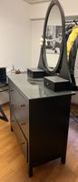 Kommode mit Spiegel dunkelbraun Grösse B 80 T 40 H 135 cm