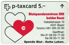 Taxcard KF-293 Blutspendezentrum SRK Basel ungebraucht