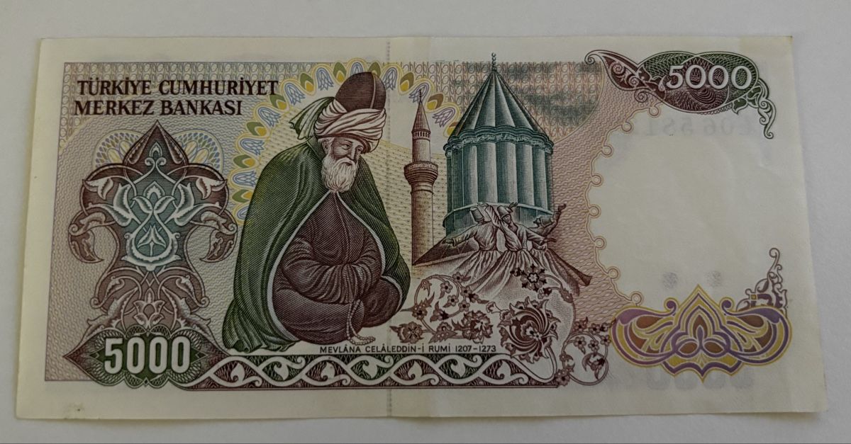 Banknoten: Türkei 5000 Lirasi – Gebraucht aus Algetshausen von Carrhard 1