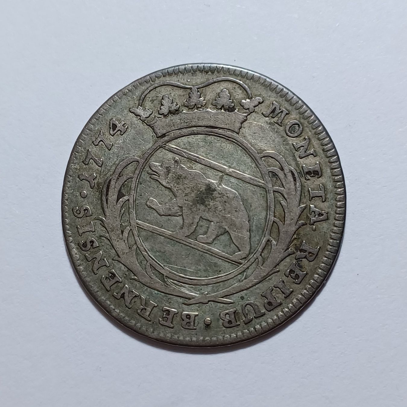 Alle Münzen: 1/4 Taler 1774 Bern HMZ 2-220f – Gebraucht aus Pfäffikon ZH von Schweizer_Muenzen