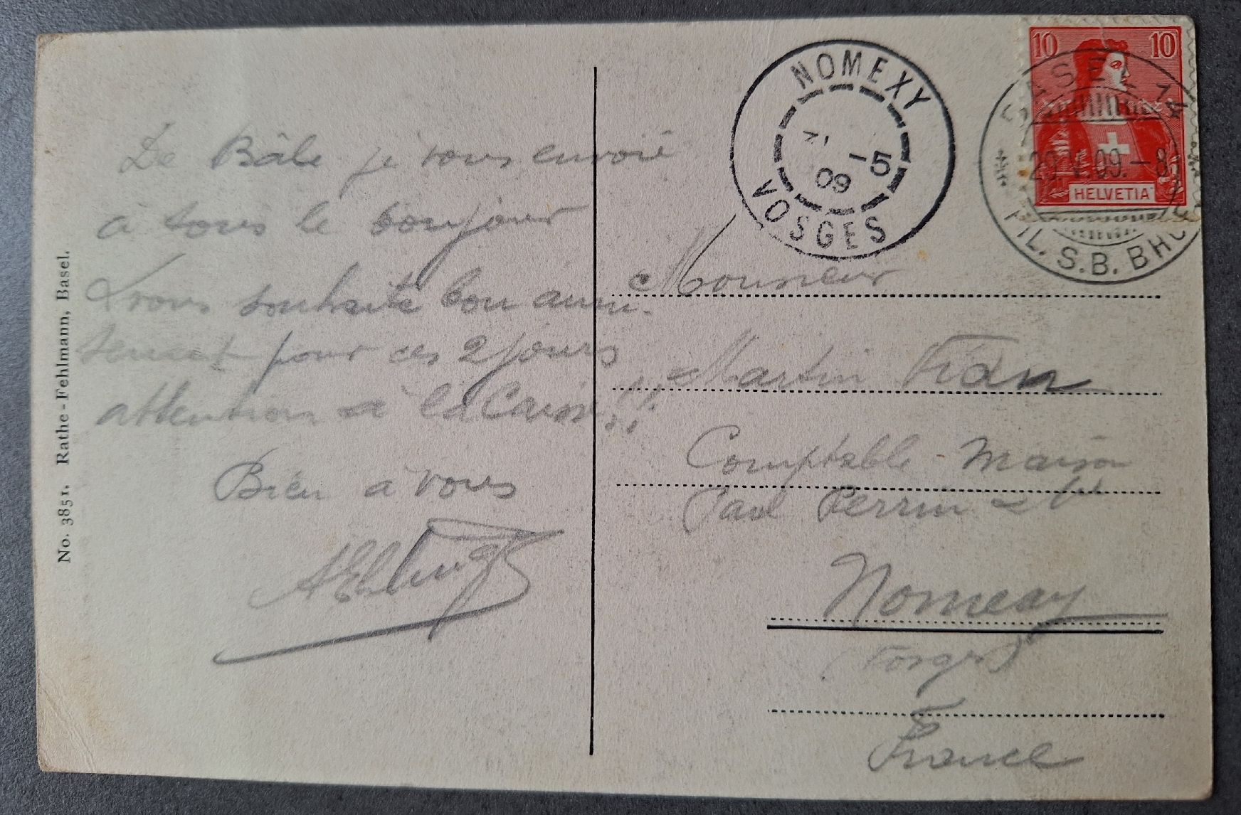 Cartoline postali: Basel Rheinpartie mit Münster  – Usato da Balgach venduto da SIMEON27 1