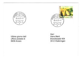 Letztagsbrief: Schliessung der Poststelle 6939 AROSIO