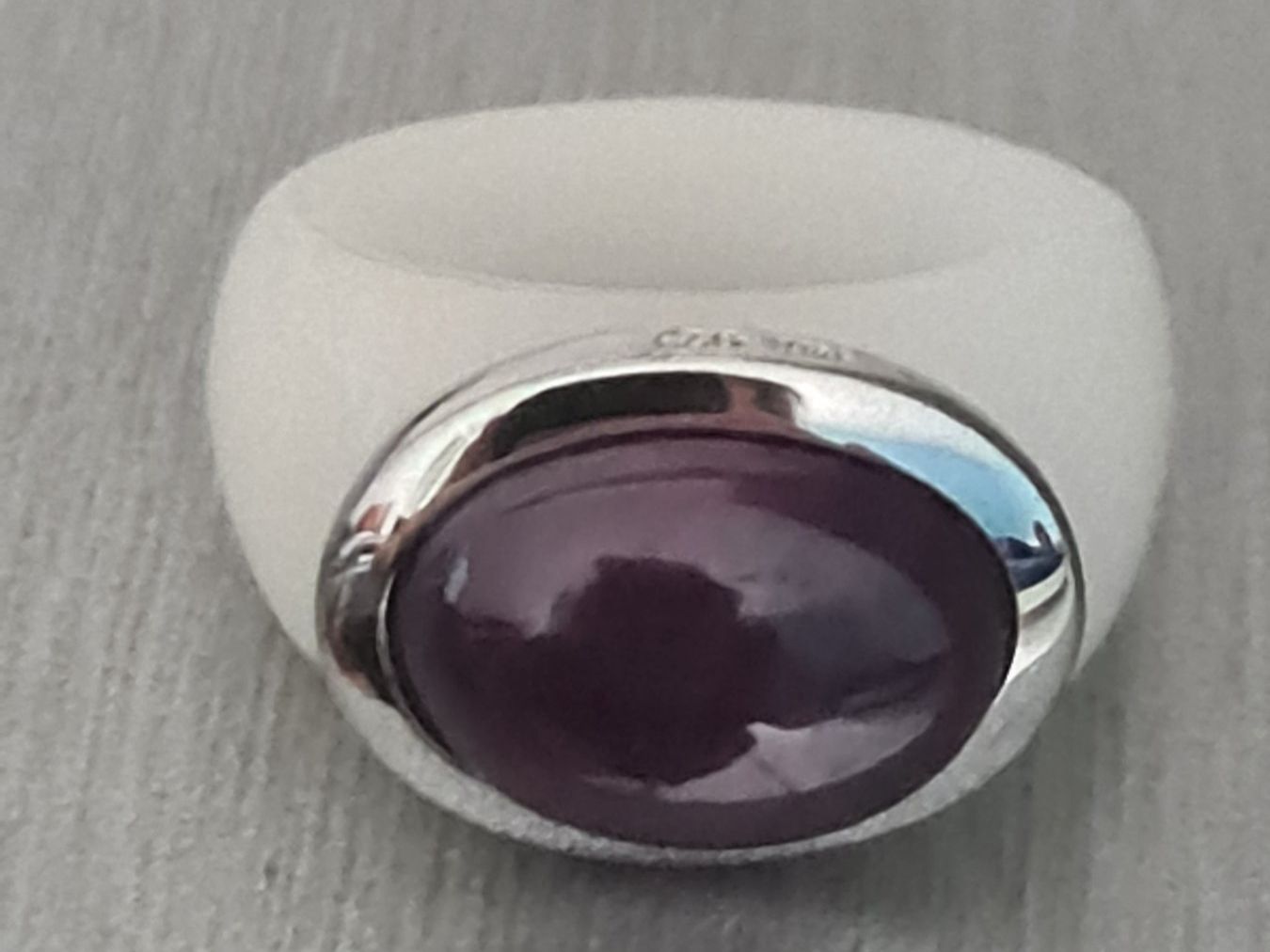 Ringe: YV Silber Ring Halbedelstein Amethist eingefasst in Corian – Neu (gemäss Beschreibung) aus Münchenbuchsee von babilibern 1