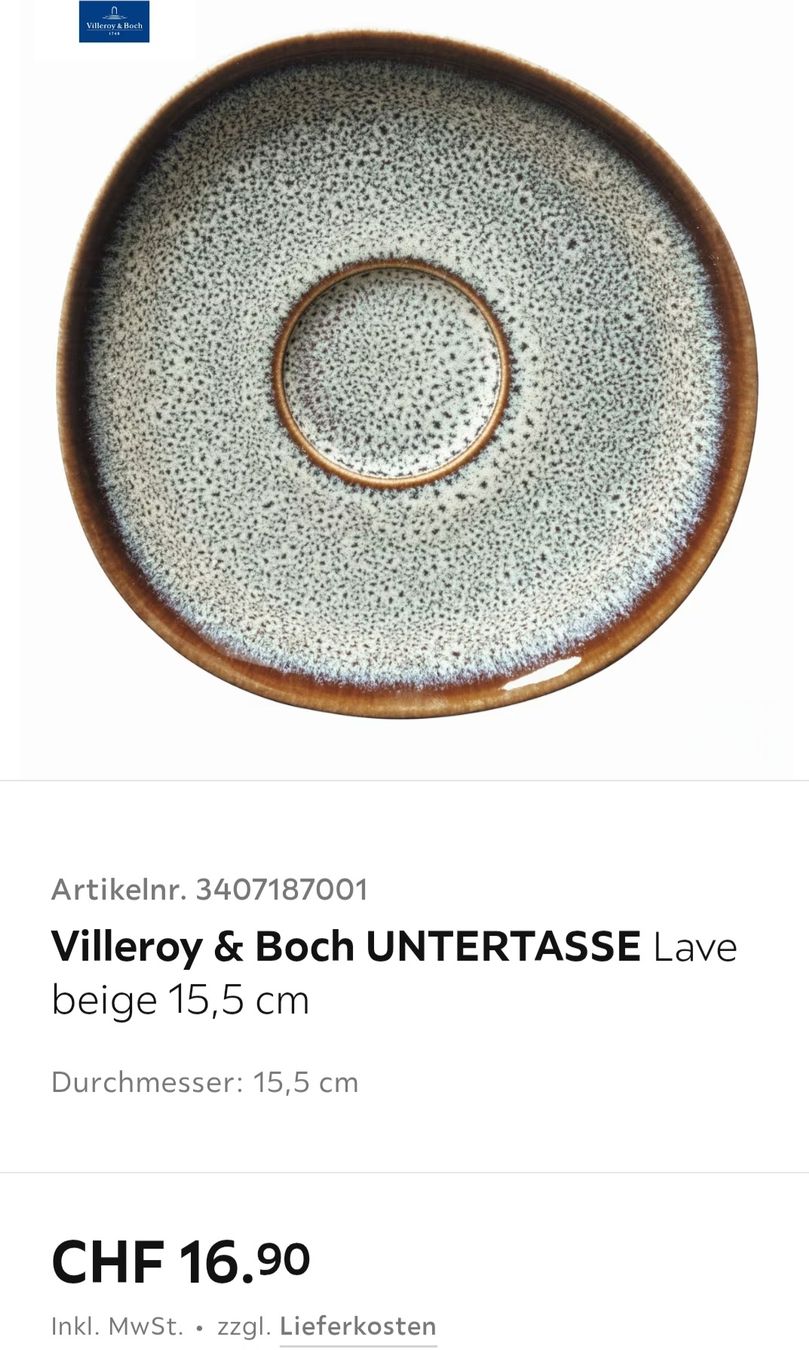 Villeroy & Boch Tazze: 6 Villeroy & Boch Kaffeetassen NEU  – Nuovo e nell'imballaggio originale da Widnau venduto da Schurlibua 6