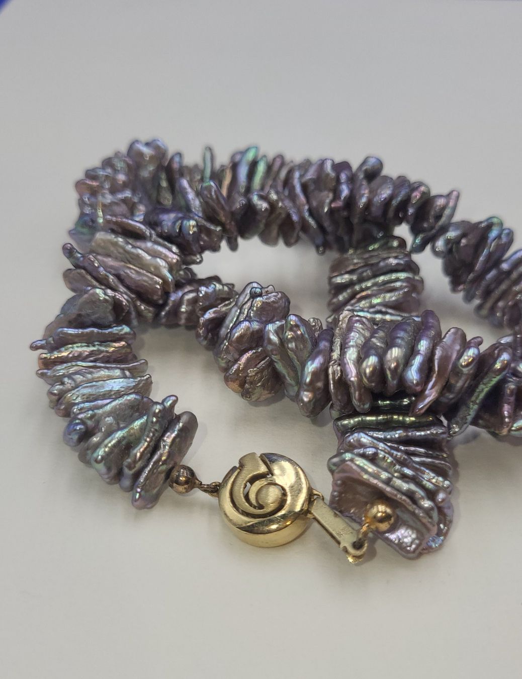 Catenine: Perlen Kette Mit 585 Gold Verschluss – Usato da Wald ZH venduto da Aniade 6