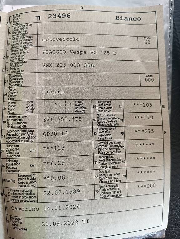 Route: Piaggio Vespa PX 125 E rat  – D'occasion à Mendrisio par Andrewgrims 3