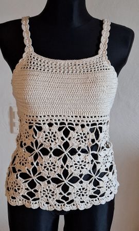 Haut en crochet beige fait main taille S neuf