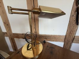 Banker Schreibtischlampe Messing schwenkbar Vintage