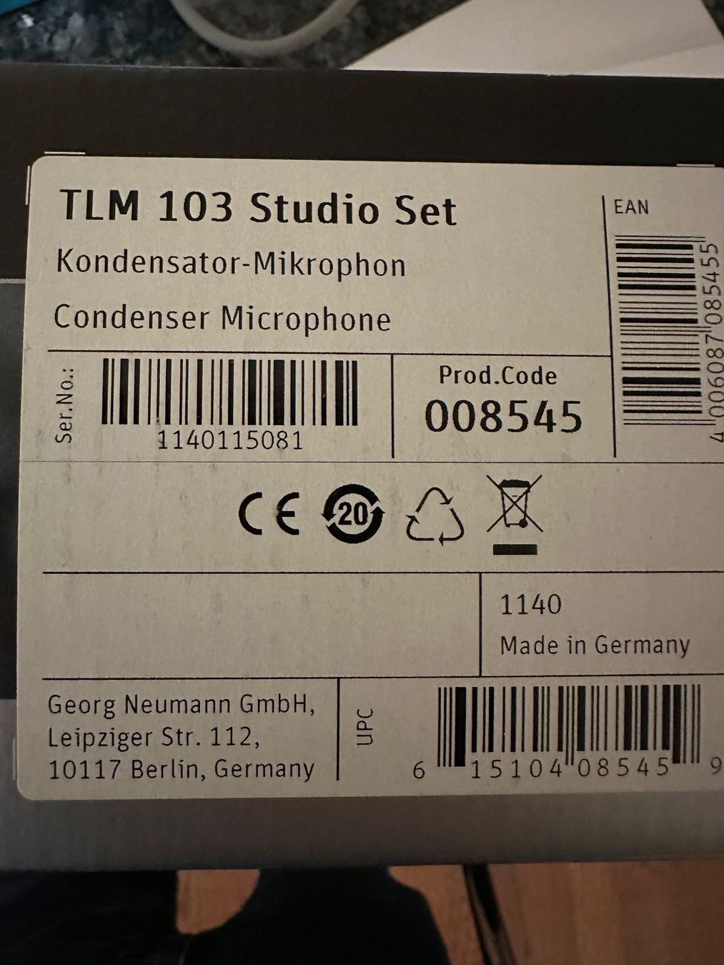 Neumann Microphones: Neumann Mikrofon TLM 103 Studio Set – D'occasion à Inwil par Barmi0 3