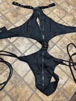 Glamour tuta costume da bagno con Zip-tg S/M-nuovo