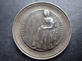 Medaille Silber 925 Schützenfest Wohlen 1947 Aargau