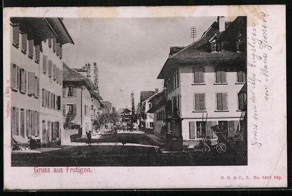 Cartes postales: AK Frutigen, Strassenpartie, 1905 – D'occasion à Berlin par bartko-reher