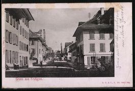 AK Frutigen, Strassenpartie, 1905