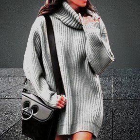 😎🩶 Lässiges Langarm-Pullover Kleid 🌟💫