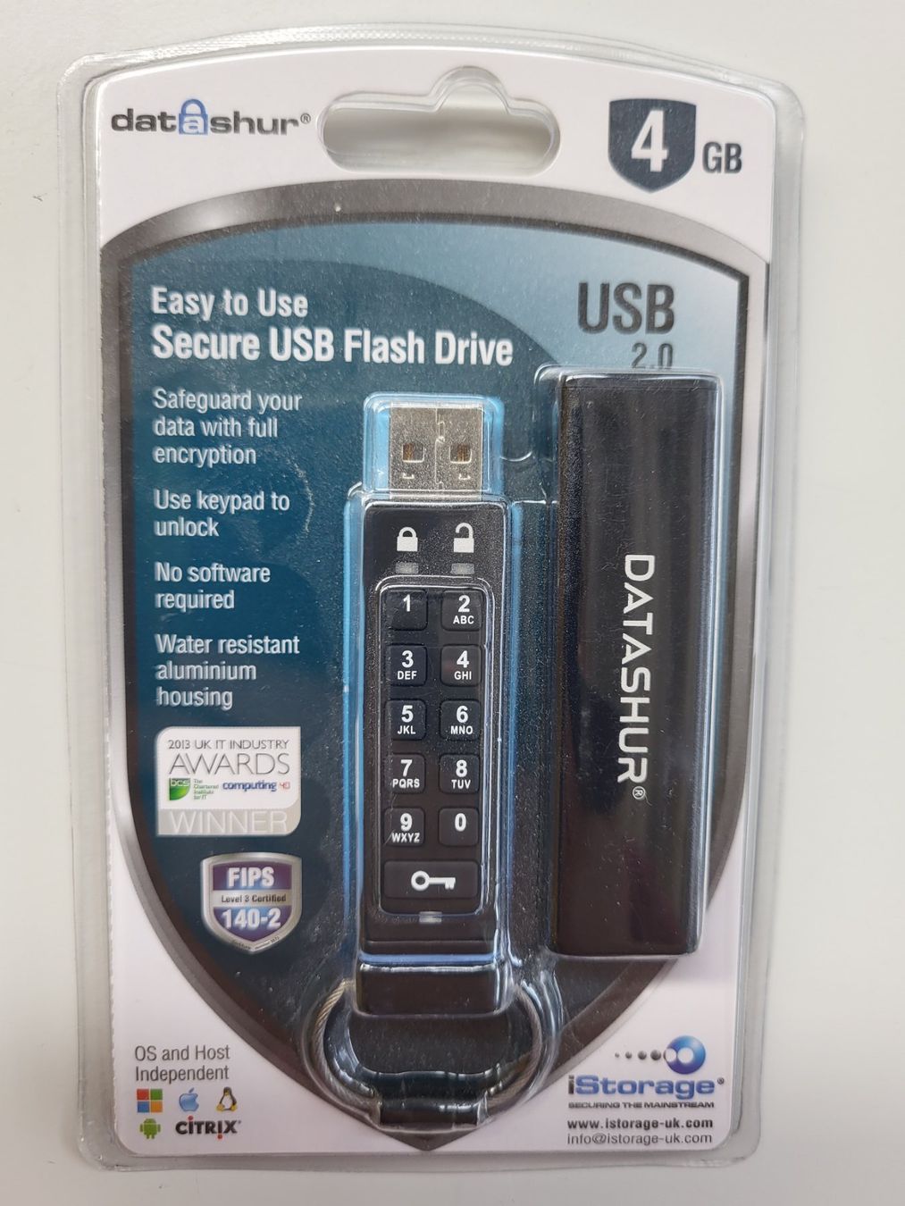 USB Sticks: ISTORAGE Datashur (4 GB, 2.0 USB-A Flash Drive) – Neu und originalverpackt aus Brügg BE von POU-BELLE