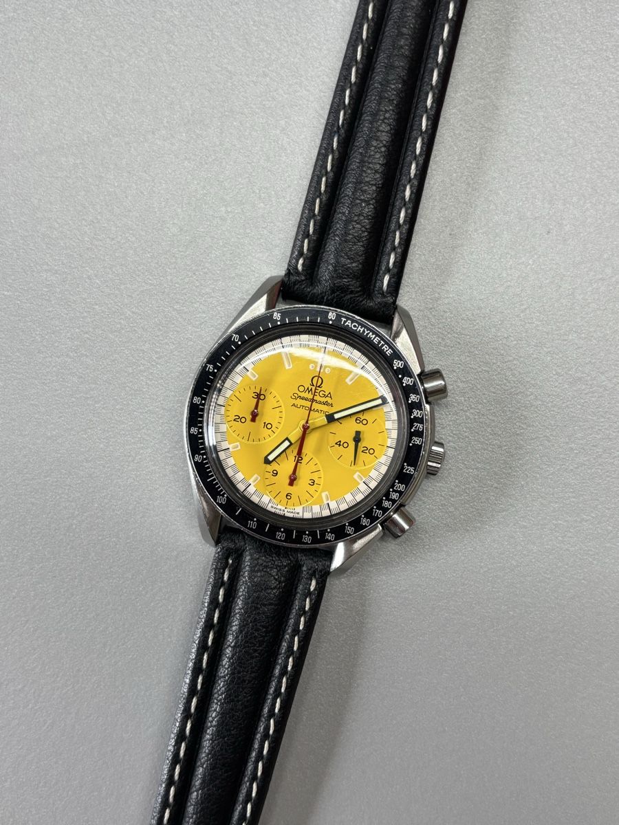 Omega Uhren: Omega Speedmaster Reduced Schumacher Gelb – Gebraucht aus Evilard von Phipou