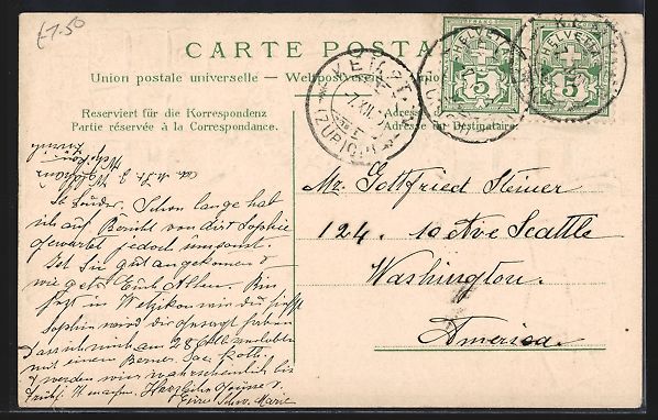 Cartoline postali: Präge-AK Wetzikon, Strassenpartie mit K – Usato da Berlin venduto da bartko-reher 1