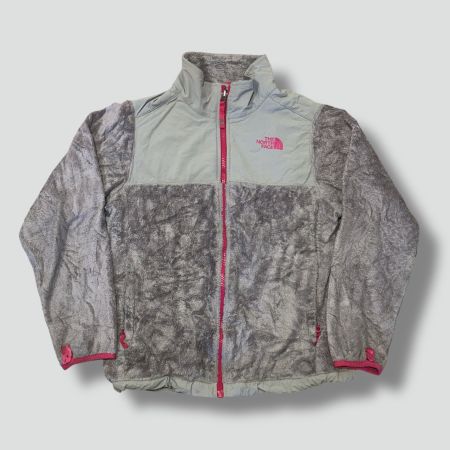 The North Face grey and pink women’s fleece jacket winter