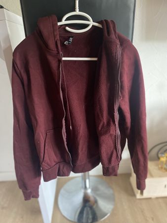 Kapuzenpullover mit Reissverschluss bordeauxrot Grösse S