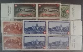 3939) B22-25, Pro Patria im 4-Block mit Tabs postfrisch