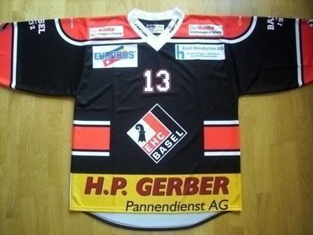Matchworn Eishockey Trikot EHC Basel - Jukka SCHÄUBLIN #13