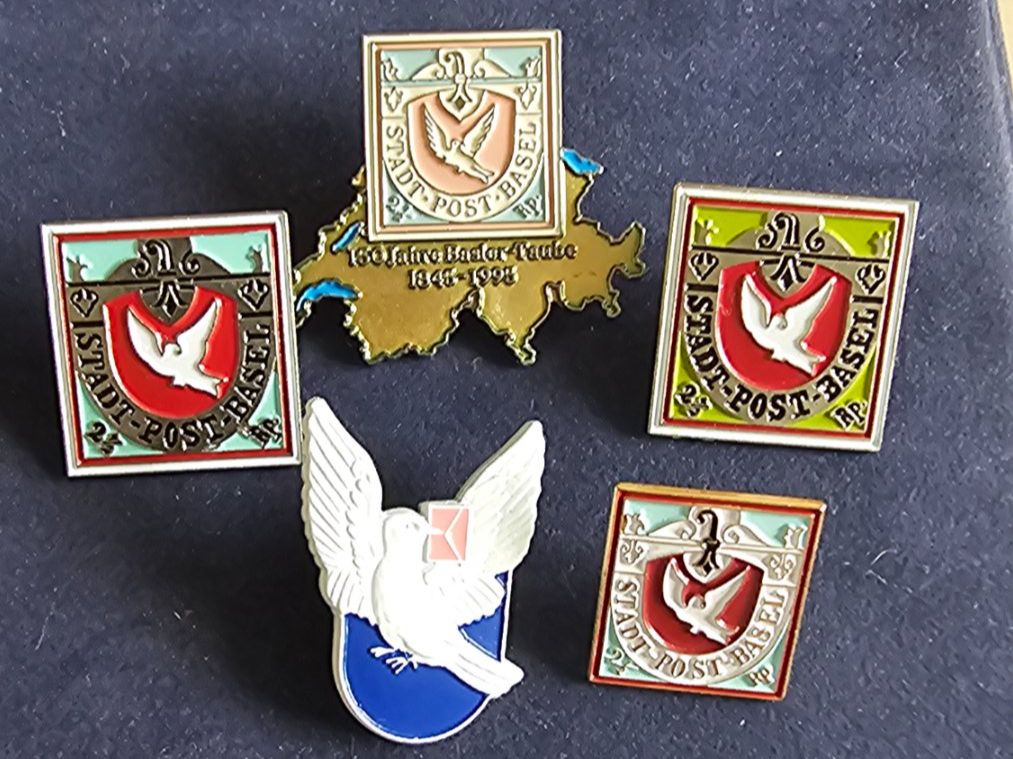 Placchette & Badge: 5 Pin-Set Basel Post – Usato da St Gallen venduto da golov80