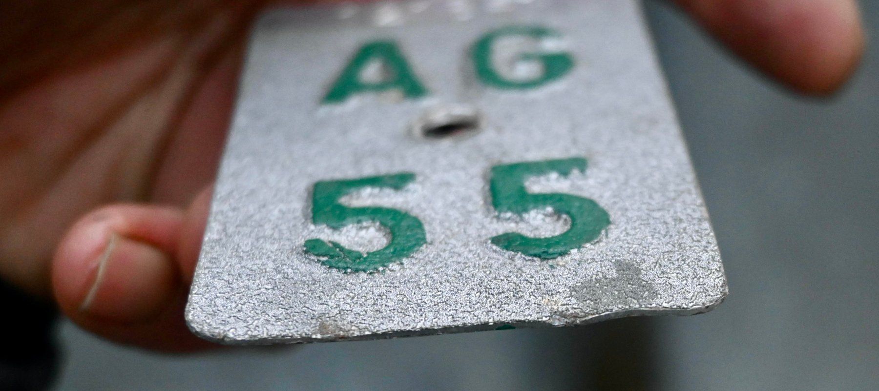 Insegne: Velonummer AG 58 von 1958 - Aargau – Usato da Pfaffhausen venduto da mono_rec 8
