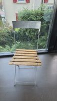 Klappstuhl Metall Holz Gestell silber gebrauchter Zustand