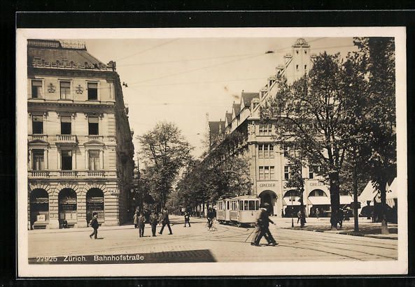Cartoline postali: Zürich, Strassenbahn auf der Bahnhofstr – Usato da Berlin venduto da bartko-reher