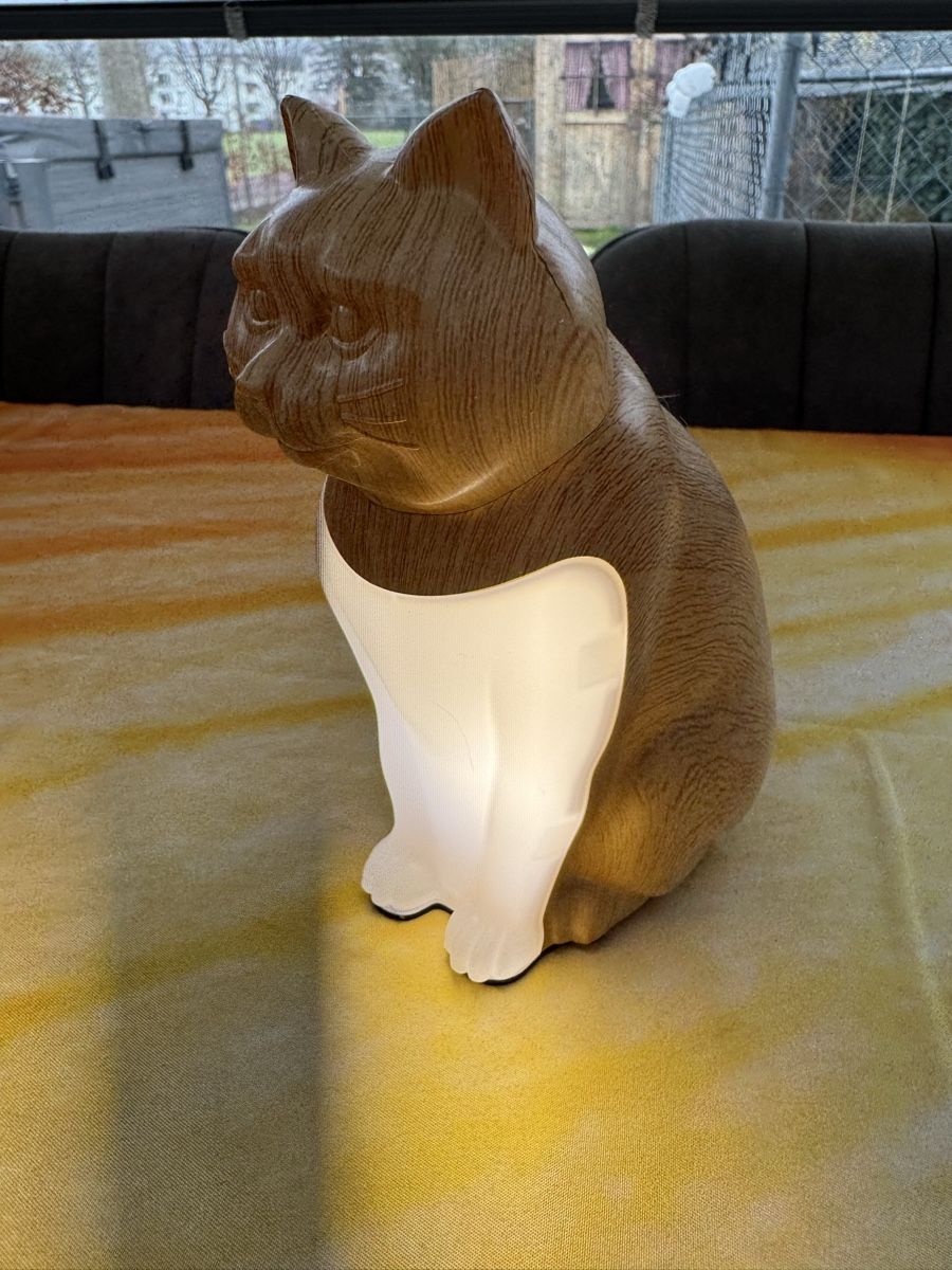 Lampade: Katzenlampe, LED, Holzoptik, NEU – Nuovo (secondo la descrizione) da Thun venduto da Pfausi1966 1