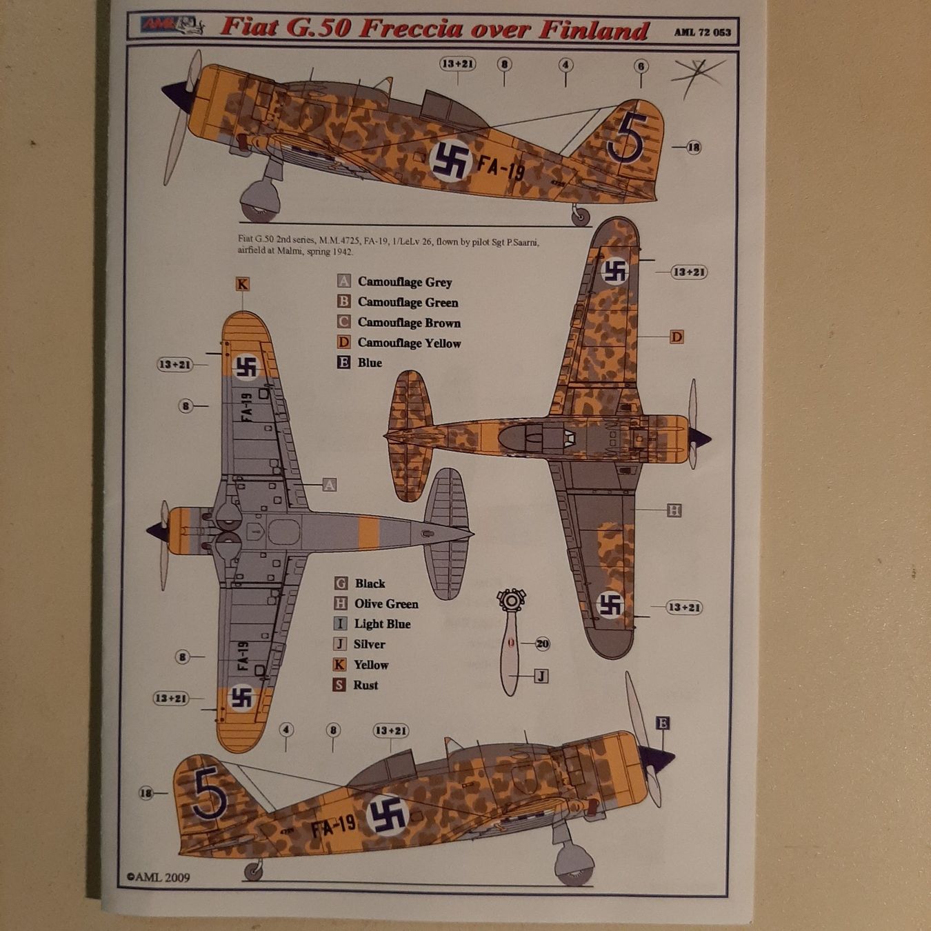 Kit di modellismo & Modellini statici: 164 ... Fiat G. 50 Freccia ... AML 72053 – Nuovo (secondo la descrizione) da Bonstetten venduto da Benibanny59 4