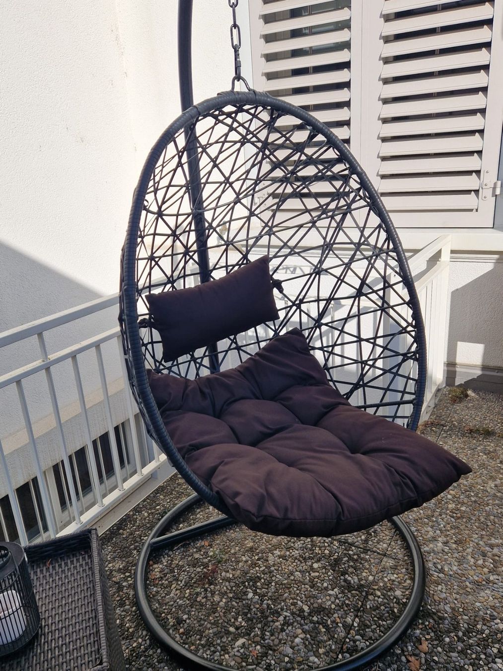 Gartenhängesitze: Polyrattan Hängesessel schwarz – Gebraucht aus Luterbach von PANIMA1 3