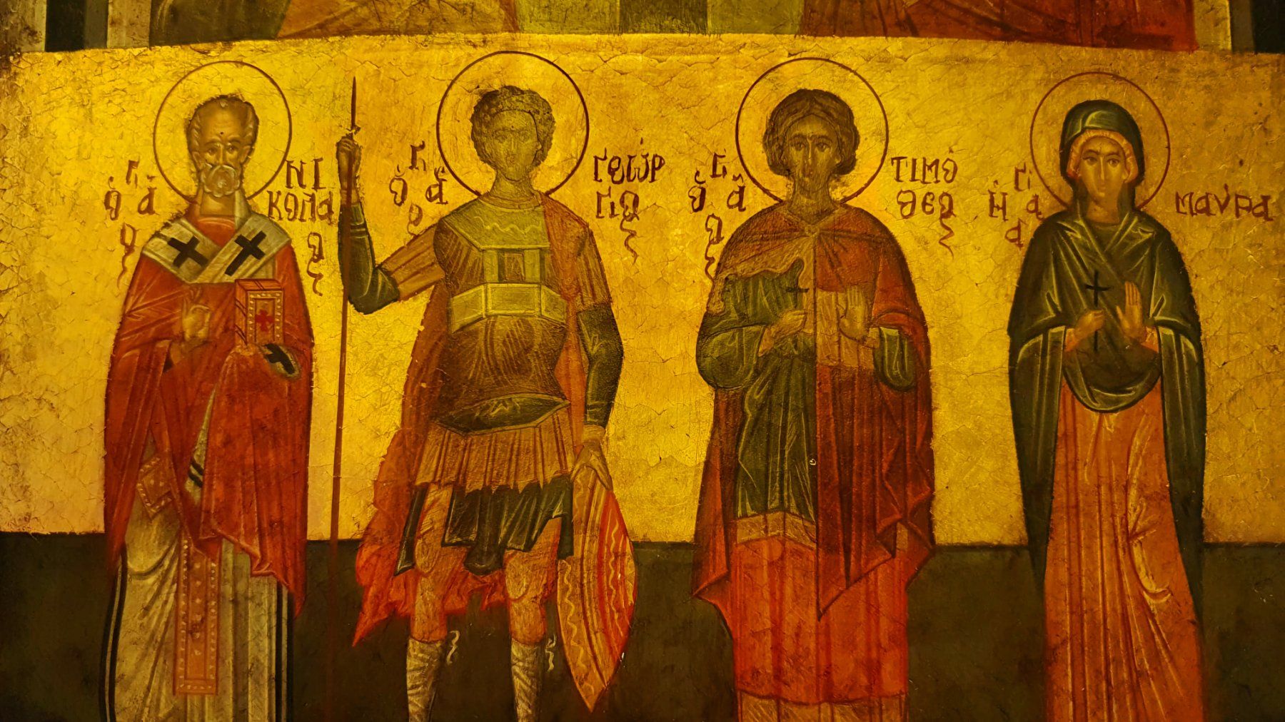 Dipinti: Ikone mit Heiligenfiguren, religiöses Bild, antik – Usato da Zürich venduto da adriben 2