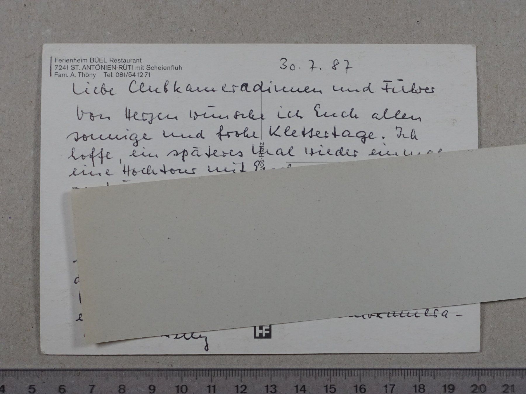 Ansichtskarten: St. Antönien, Ferienheim Büel – Gebraucht aus Lenzburg von fh1 1