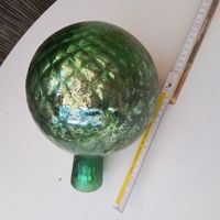 Glaskugel Gartenkugel grün Muster Metallisée gebraucht
