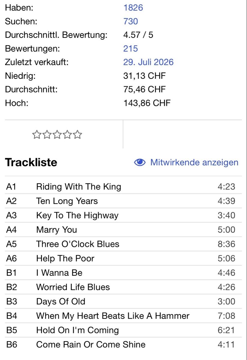 Schallplatten: B.B. King & Eric Clapton. 2000. Riding With The King – Gebraucht aus Faulensee von Mizuno06 9