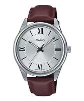 ⌚ Herrenuhr ®CASIO Leder Silber 47mm Elegant Klassisch NEU