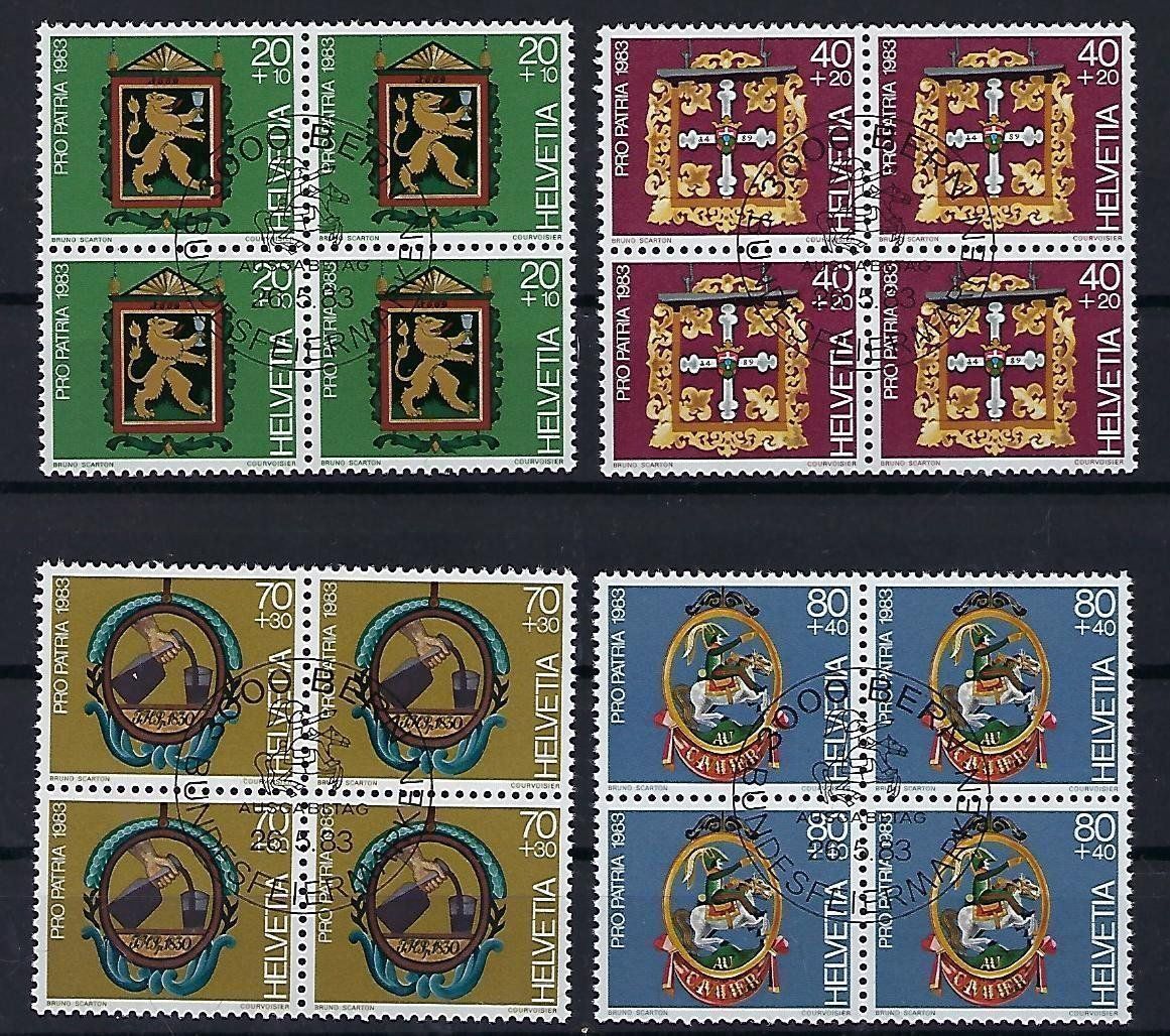 Tutti i francobolli: 1983 Schweiz Pro Patria Viererblock ET .  9503 – Usato da Lunden venduto da Animus999