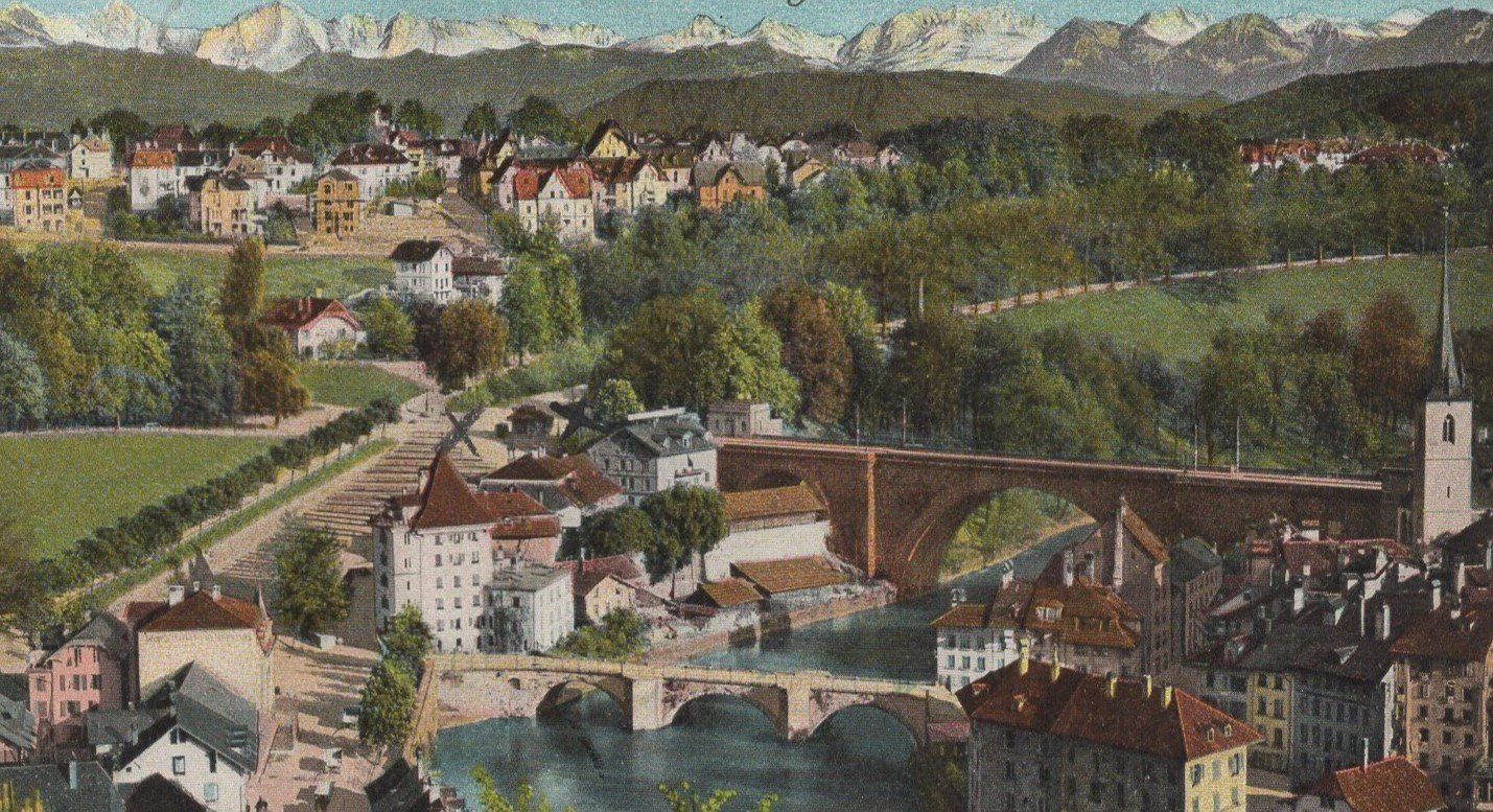 Cartoline postali: Bern    Blick  auf  die  Alpen  1908 – Usato da Aarau venduto da kufi44 1