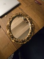 Goldener Vintage Spiegel, Oval (D)