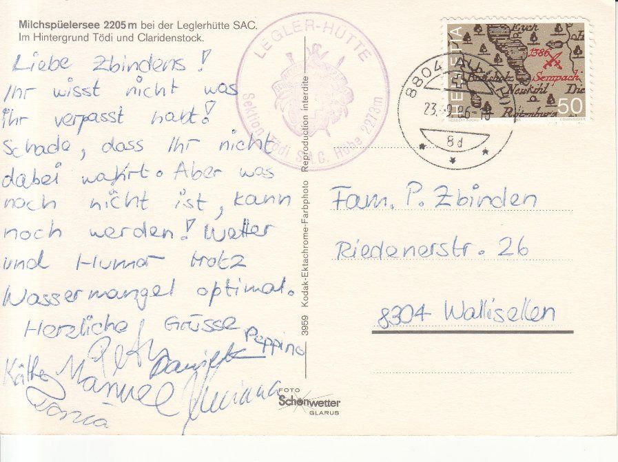 Cartoline postali: Milchspüelersee 1986 – Usato da Bürglen TG venduto da StampGraf 1
